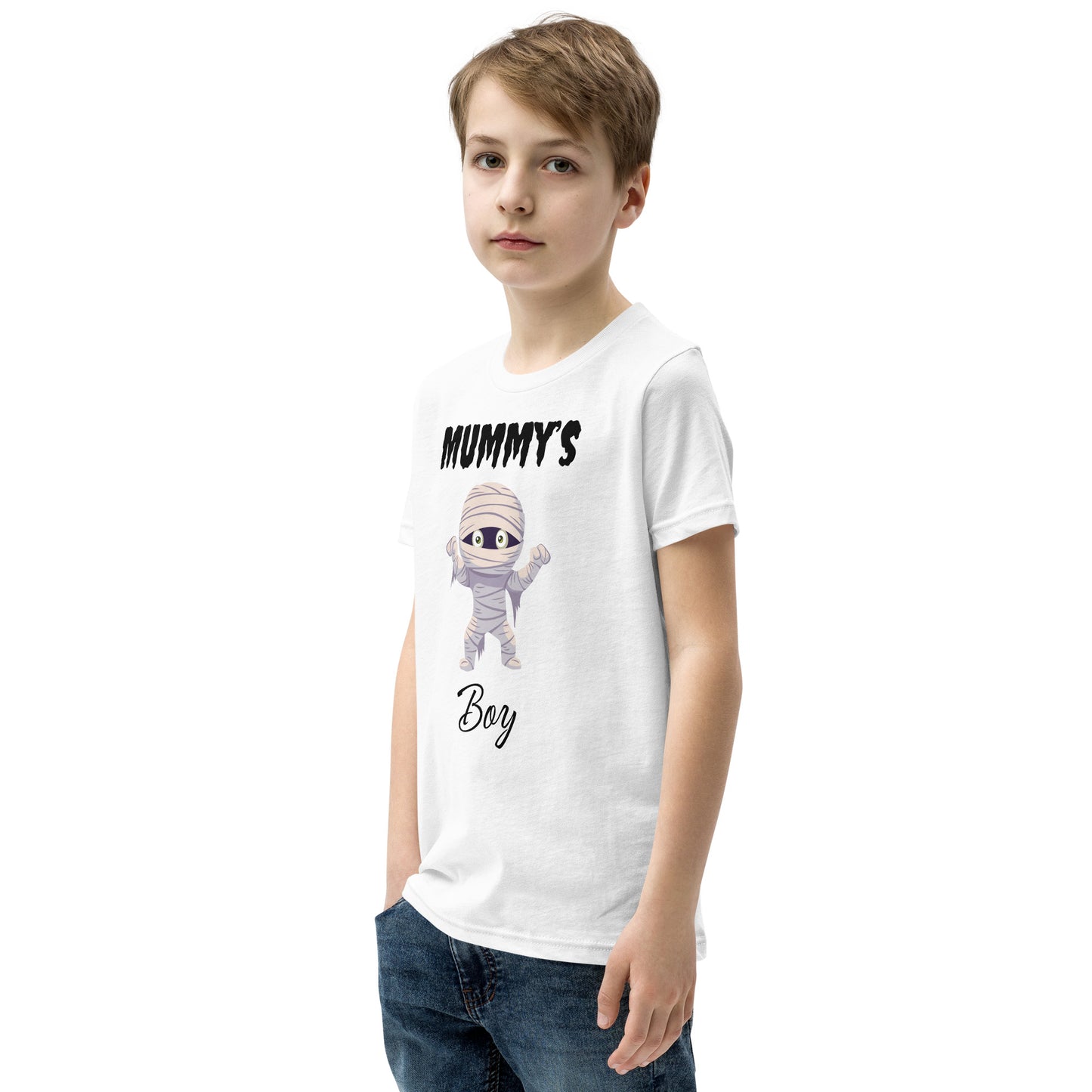 Mummy's Boy Light Bella+Canvas Youth Halloween T-Shirt