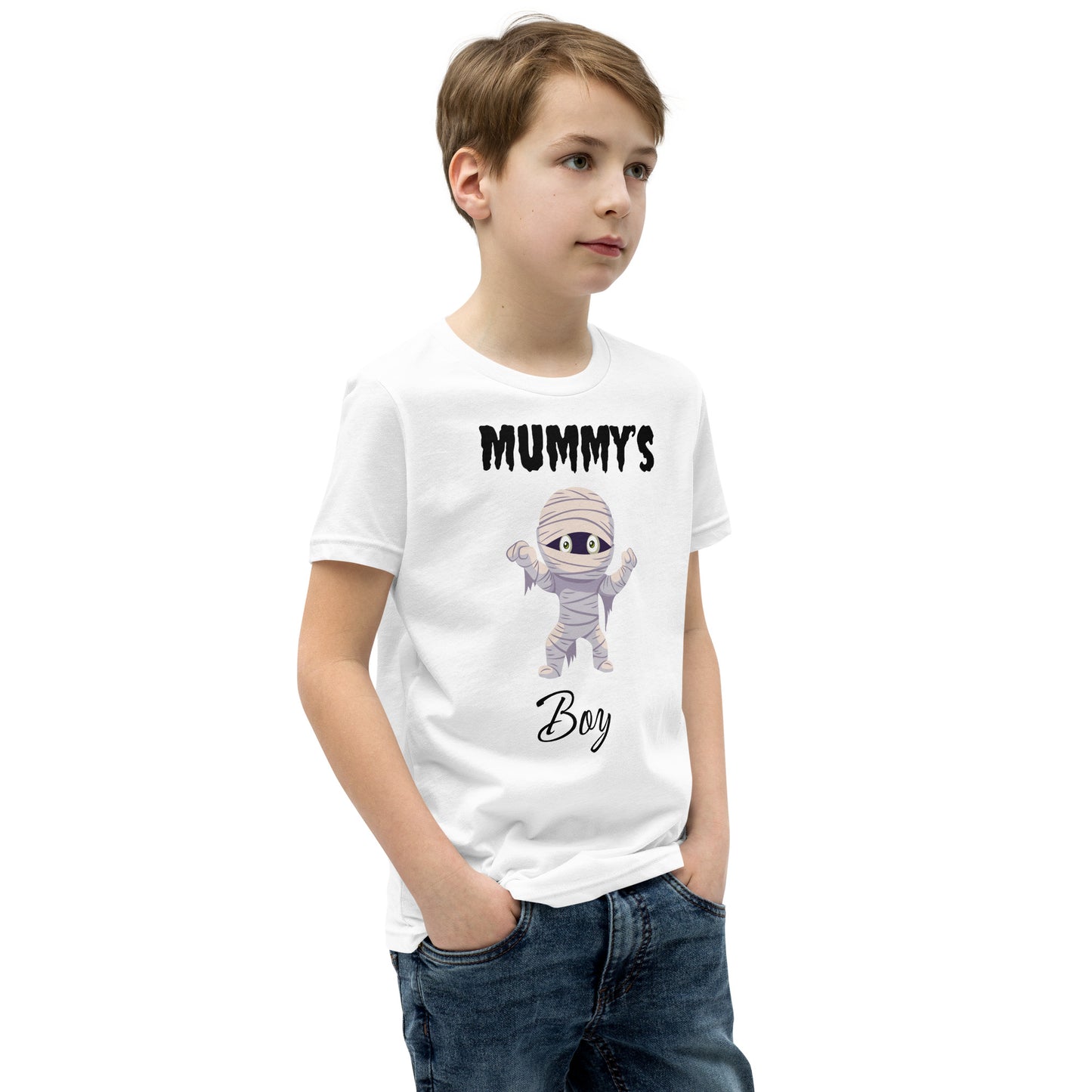 Mummy's Boy Light Bella+Canvas Youth Halloween T-Shirt