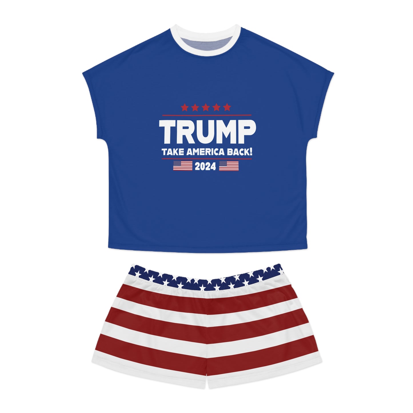 Trump 2024 Women's Pajama Set – Patriotic "Take America Back" Design