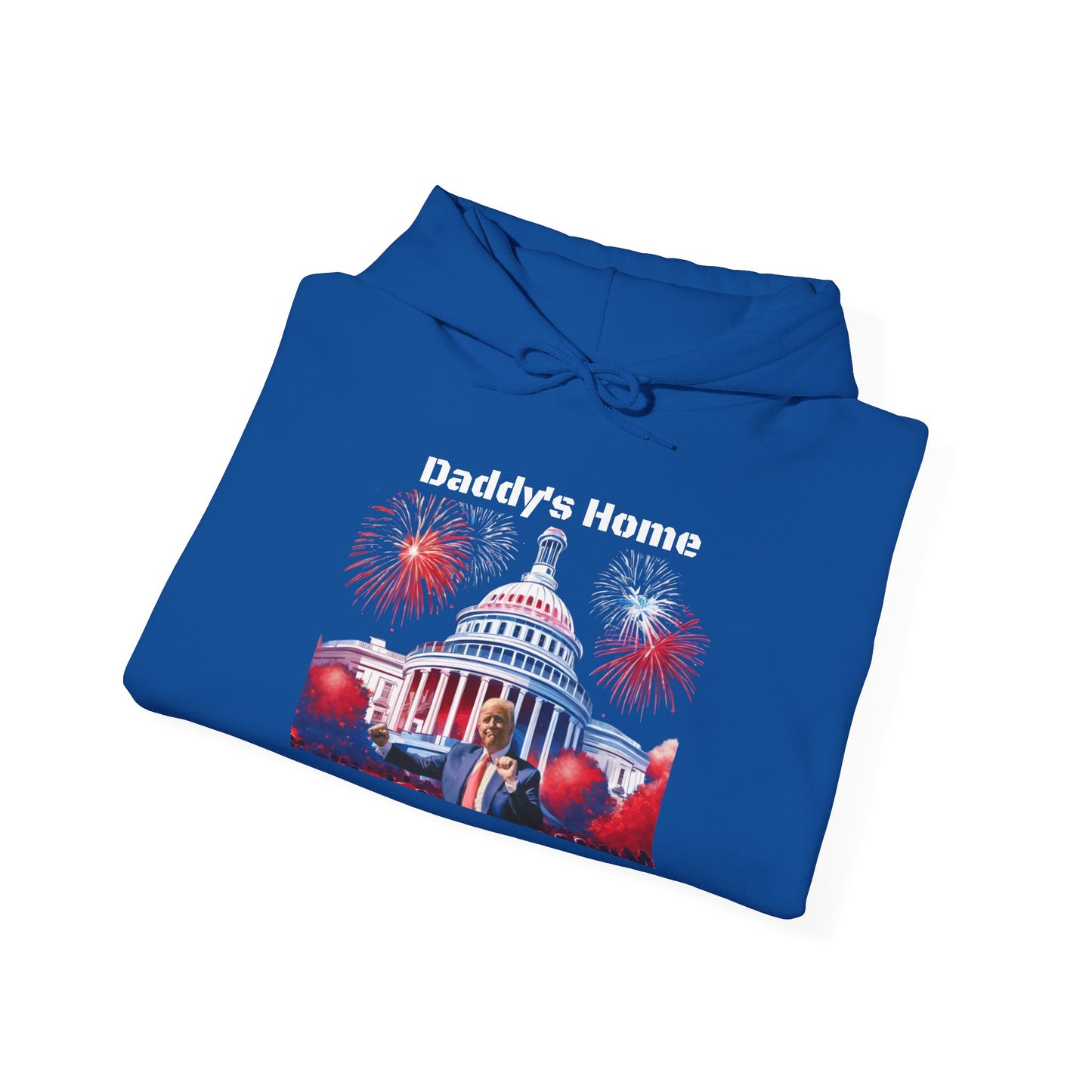 Trump 2024 – Daddy's Back White House Fireworks Design Hoodie