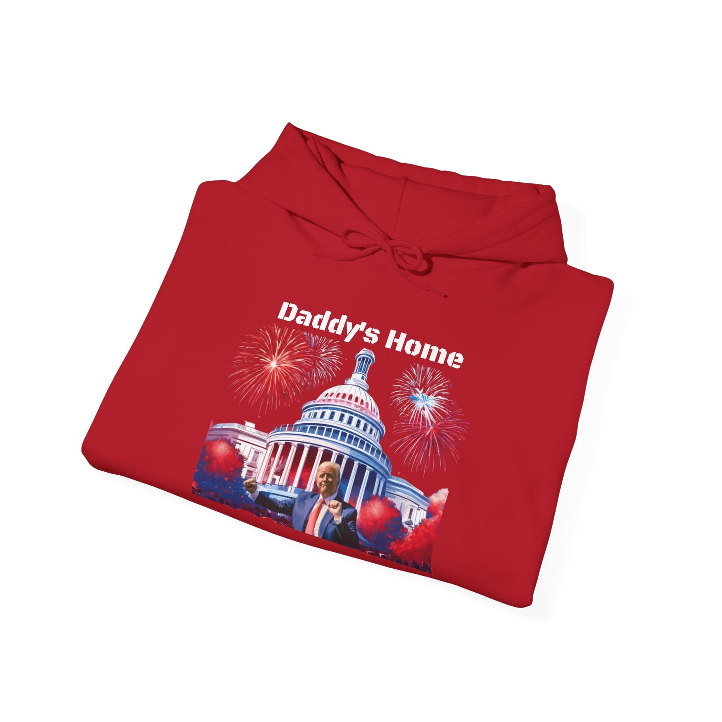 Trump 2024 – Daddy's Back White House Fireworks Design Hoodie