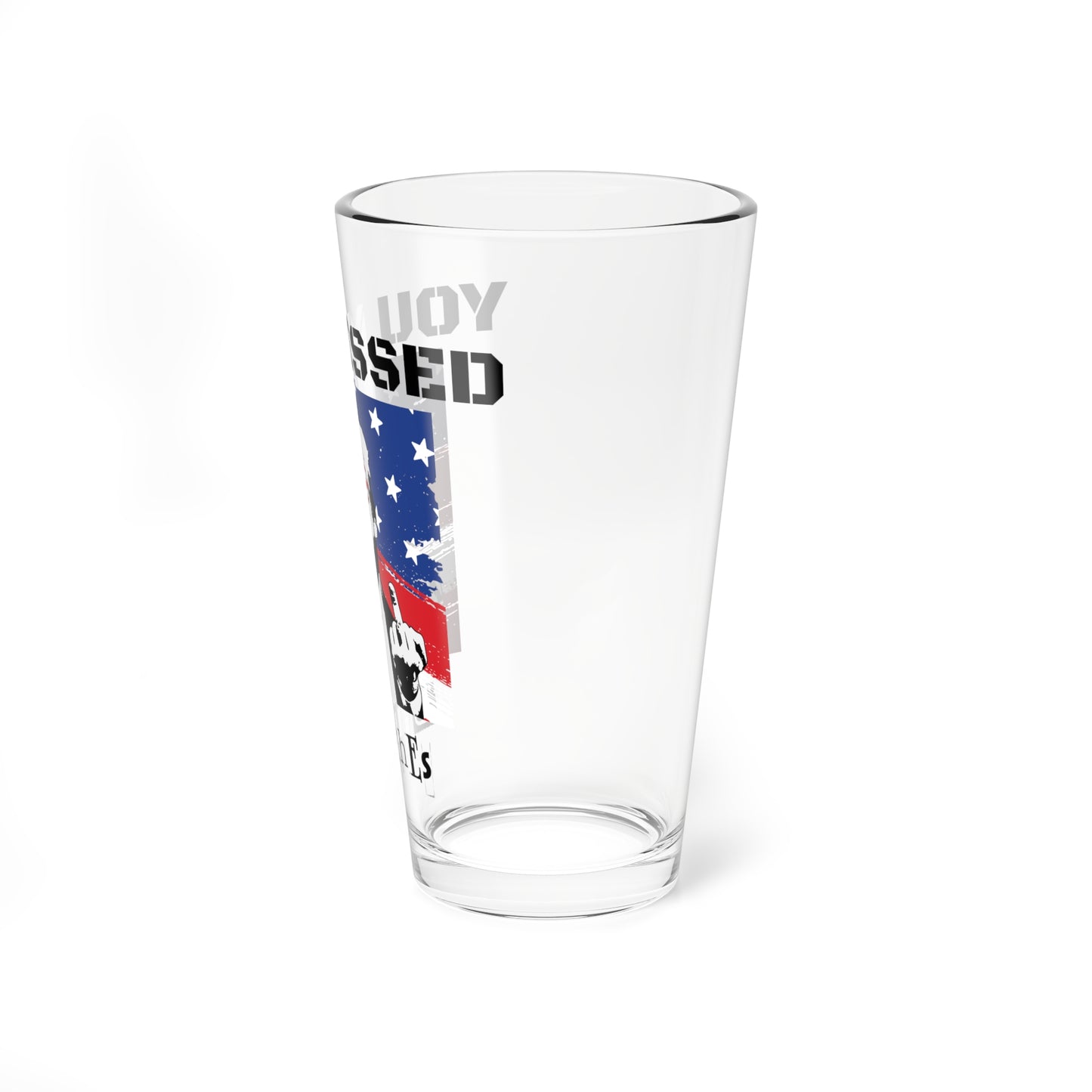 Trump You Missed B*tches 16oz Mixing Glass | Bold Pro Trump Political Drinkware