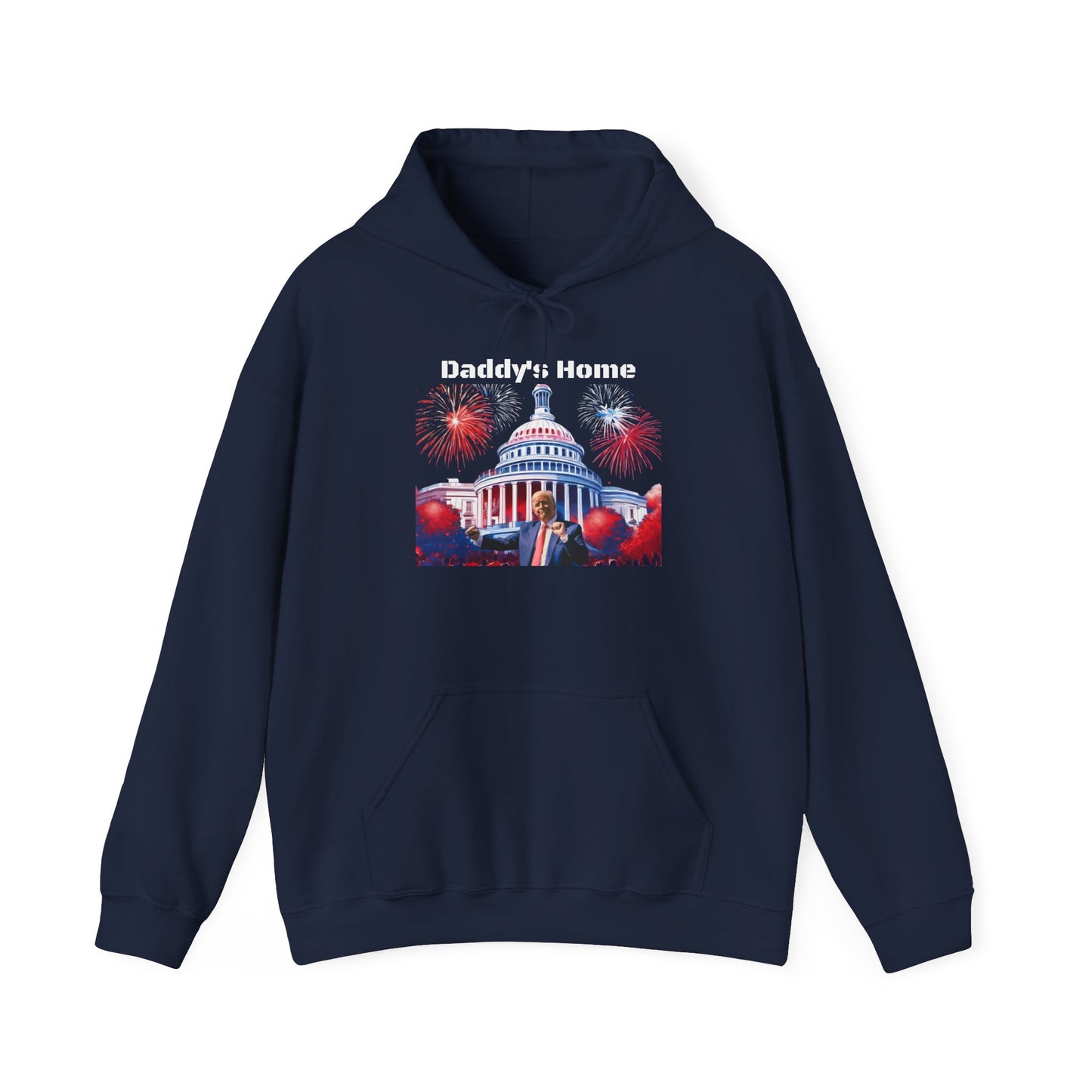 Trump 2024 – Daddy's Back White House Fireworks Design Hoodie