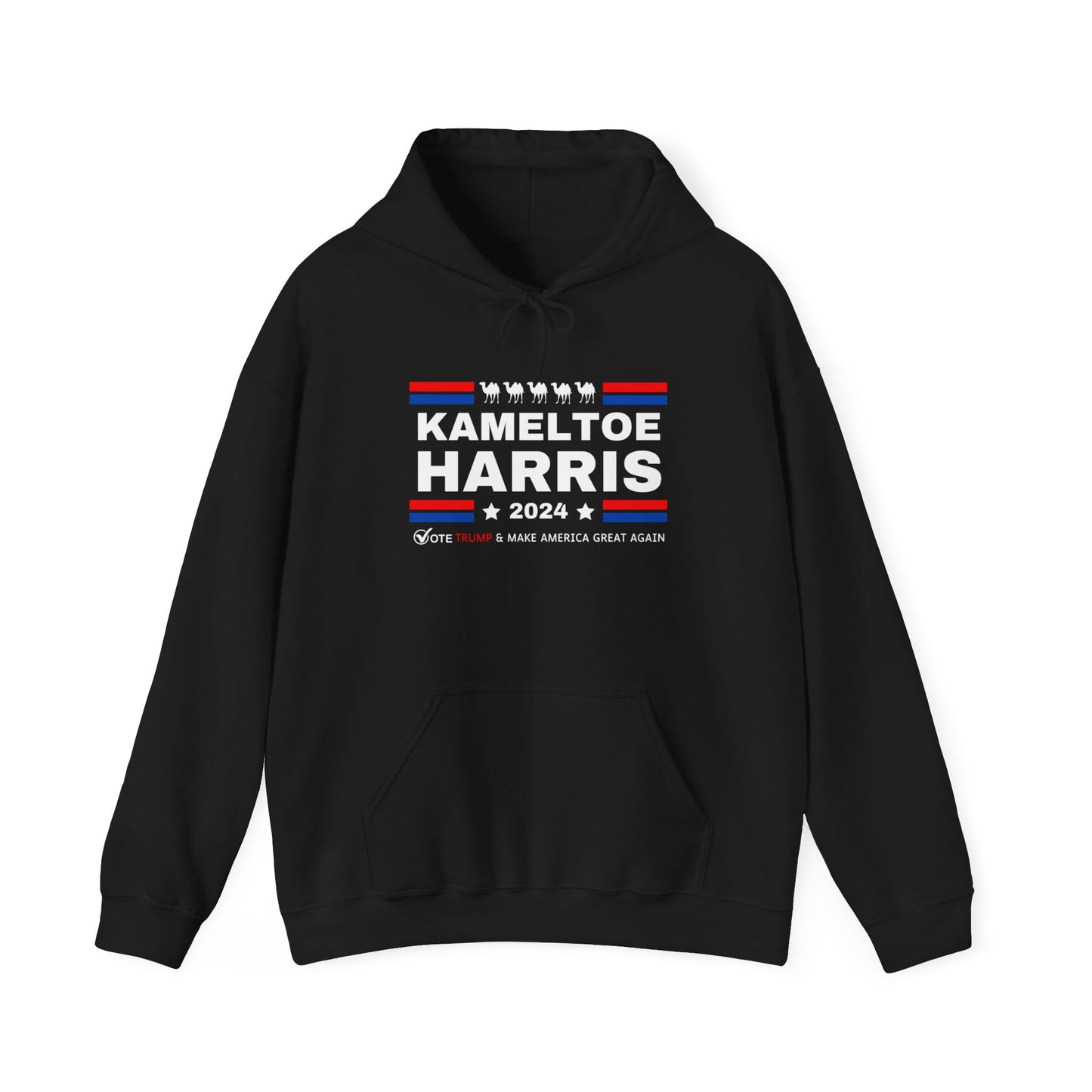 Kameltoe Harris 2024 - Vote Trump Dark Gildan Unisex Hoodie