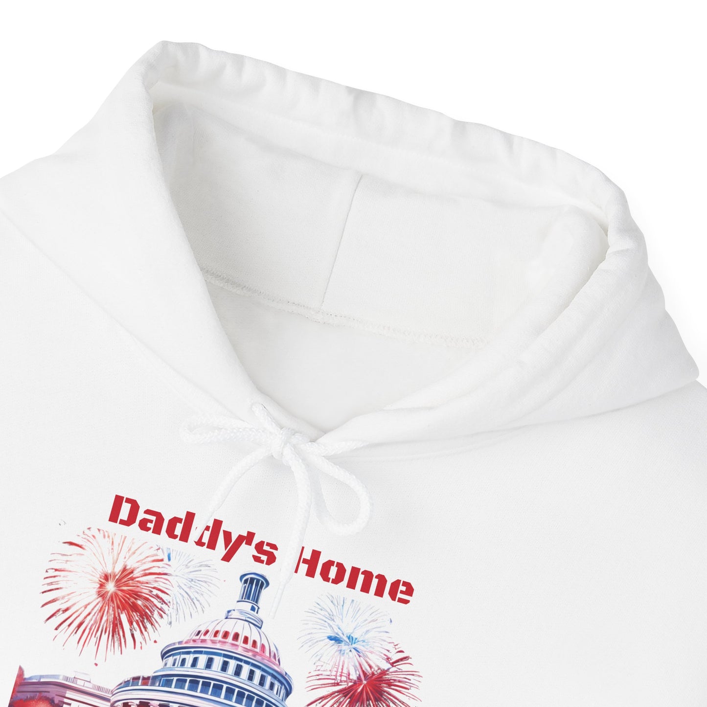 Trump 2024 – Daddy's Back White House Fireworks Design Hoodie