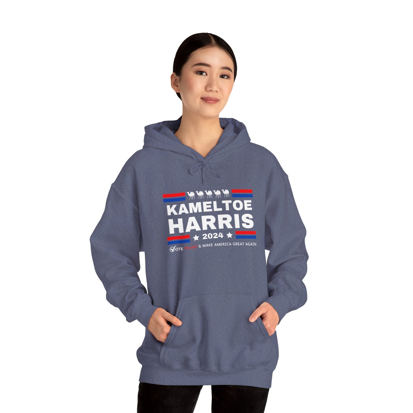 Kameltoe Harris 2024 - Vote Trump Dark Gildan Unisex Hoodie