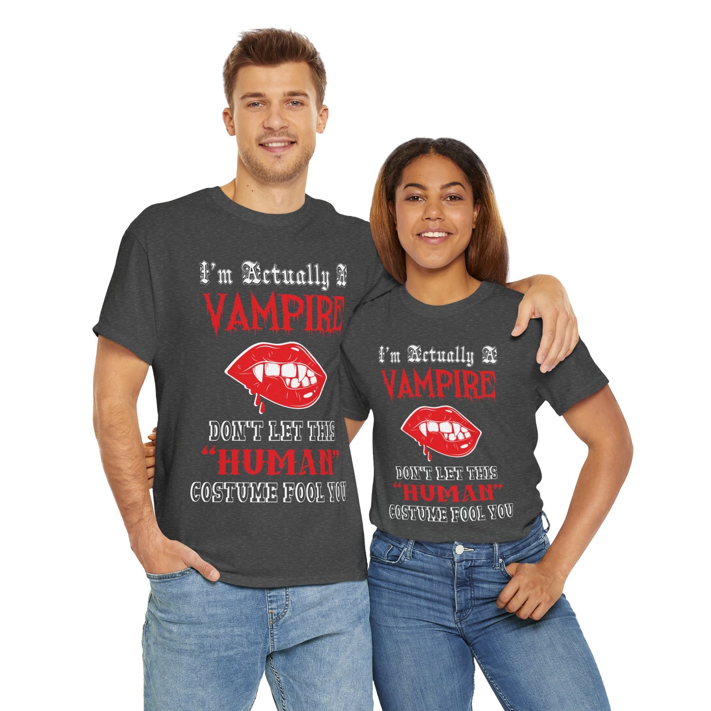 I'm Actually a Vampire Halloween Gildan T-Shirt | Funny Vampire Costume Tee