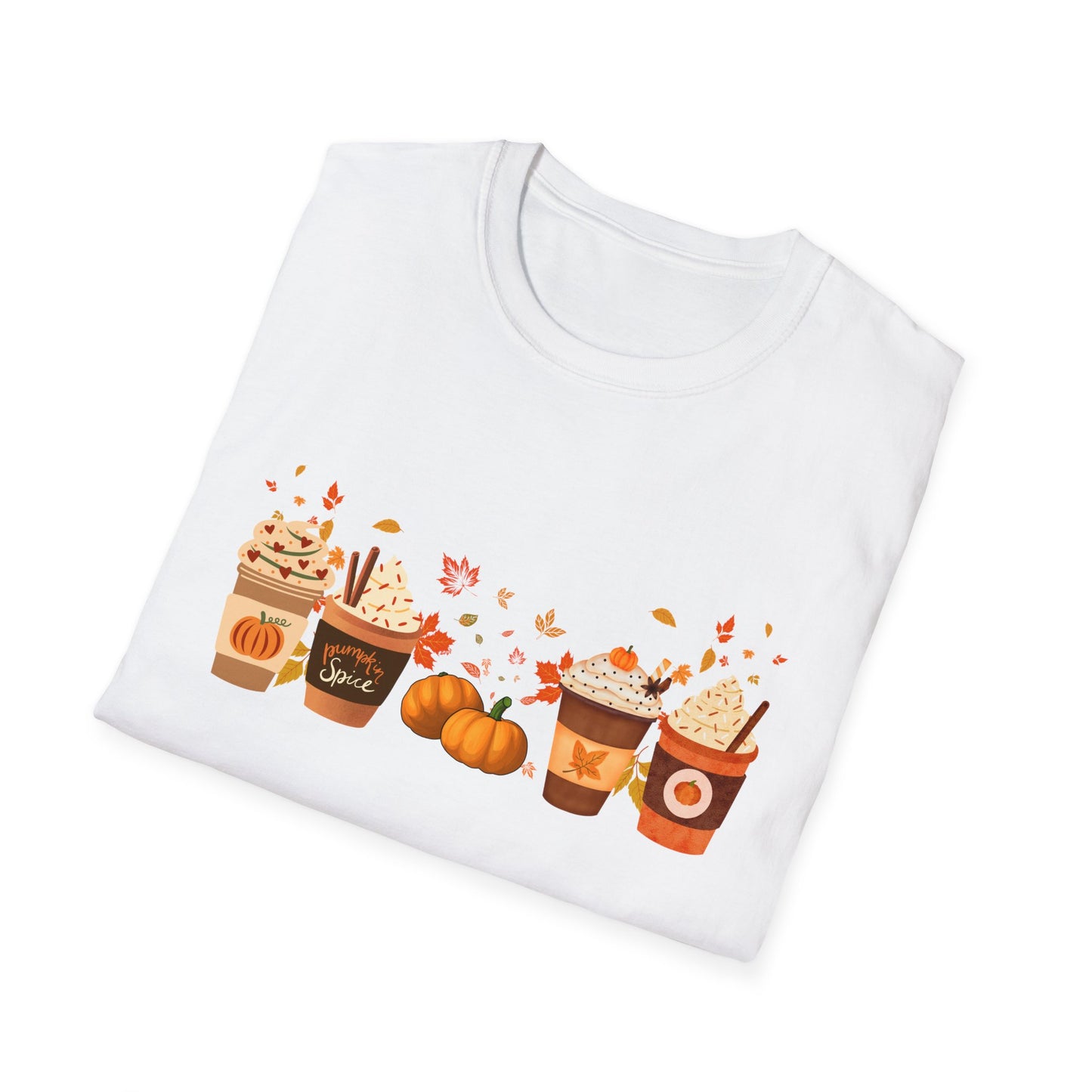 Fall Pumpkin Spice Latte Design Gildan Softstyle T-Shirt