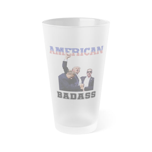 American Badass Frosted Pint Glass, 16oz