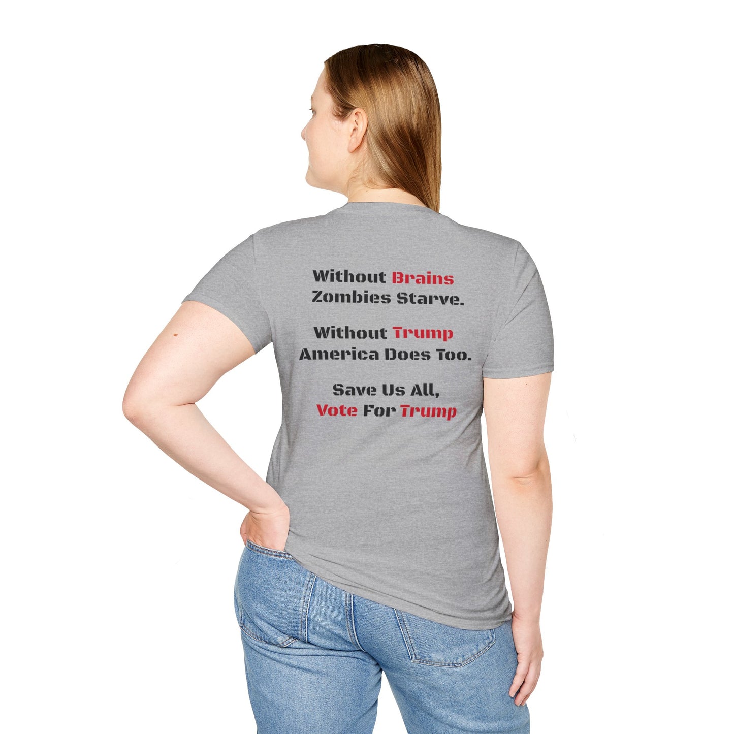 Save Zombies, Vote Trump – Halloween & Election Crossover Zombie Softstyle T-Shirt