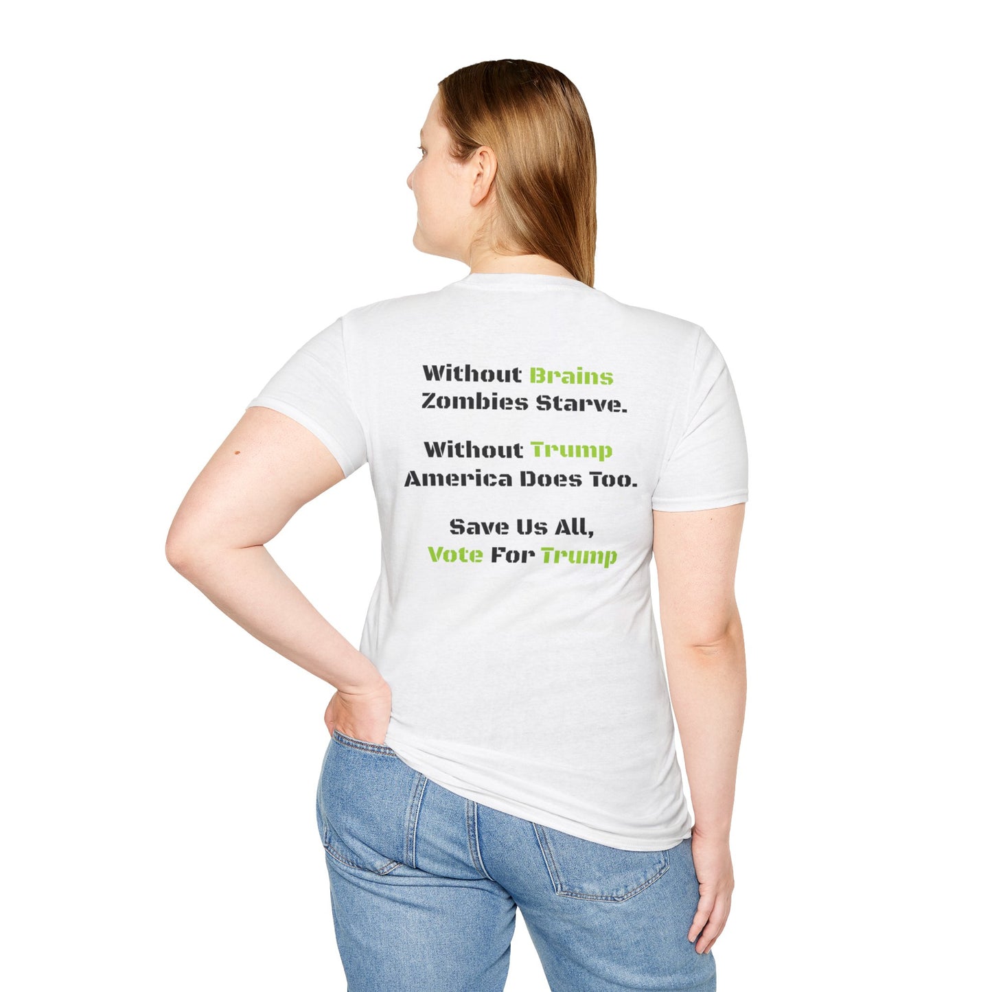 Save Zombies, Vote Trump – Halloween & Election Crossover Zombie Softstyle T-Shirt