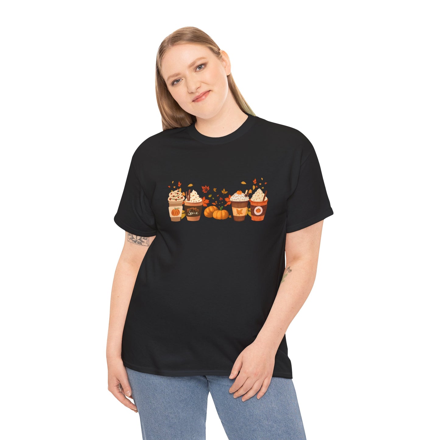 Fall Pumpkin Spice Latte Design Gildan T-shirt