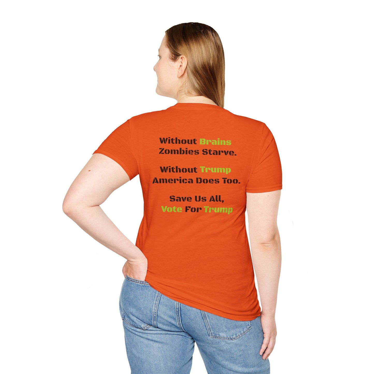 Save Zombies, Vote Trump – Halloween & Election Crossover Zombie Softstyle T-Shirt