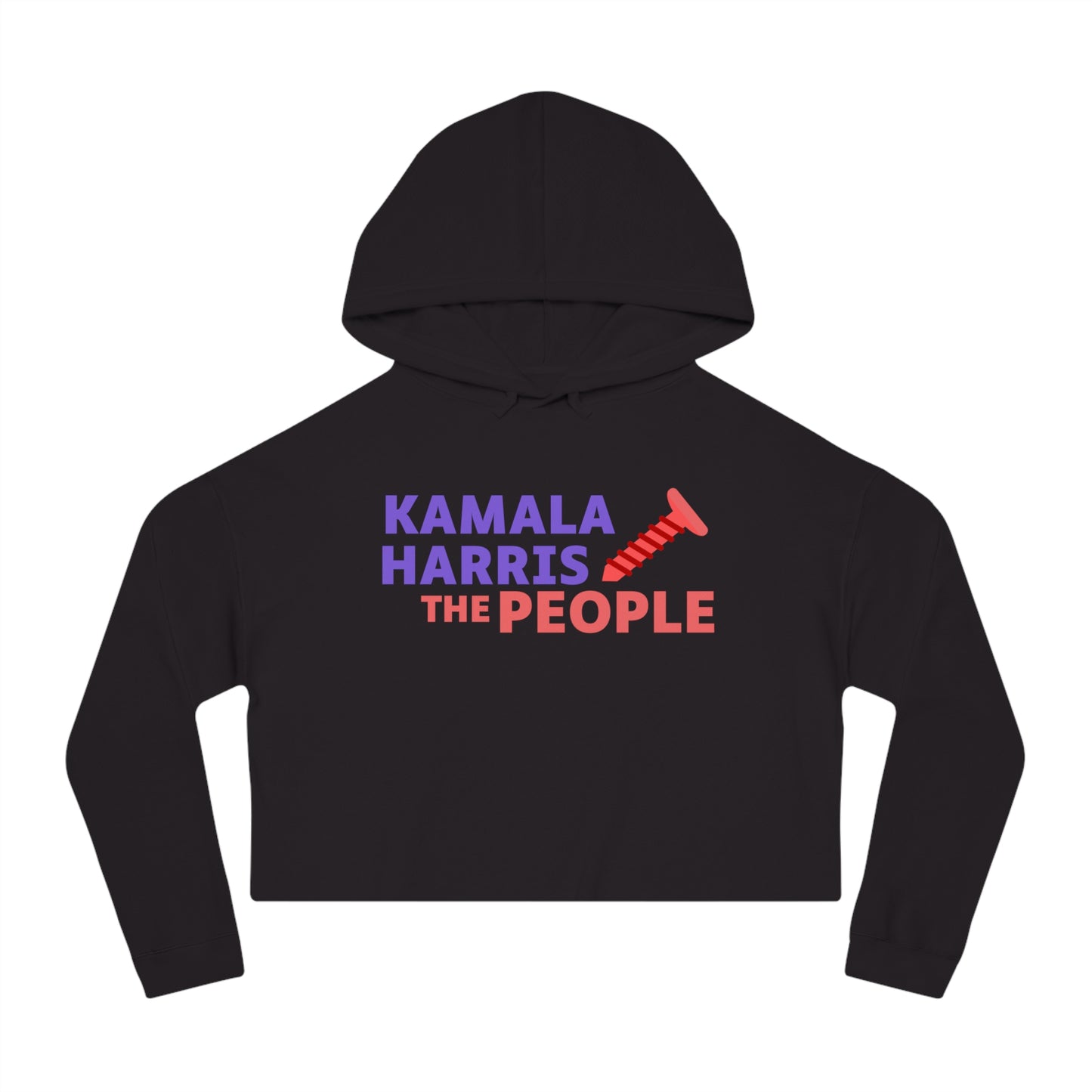 Kamala Harris "Screwing the People" Women’s Cropped Hooded Sweatshirt