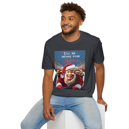 Trump 2024 'I'll Be Home for Christmas' Santa T-Shirt