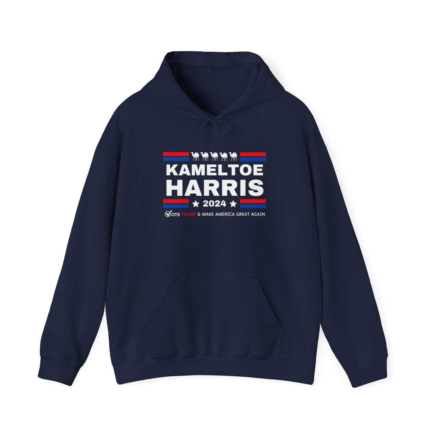 Kameltoe Harris 2024 - Vote Trump Dark Gildan Unisex Hoodie
