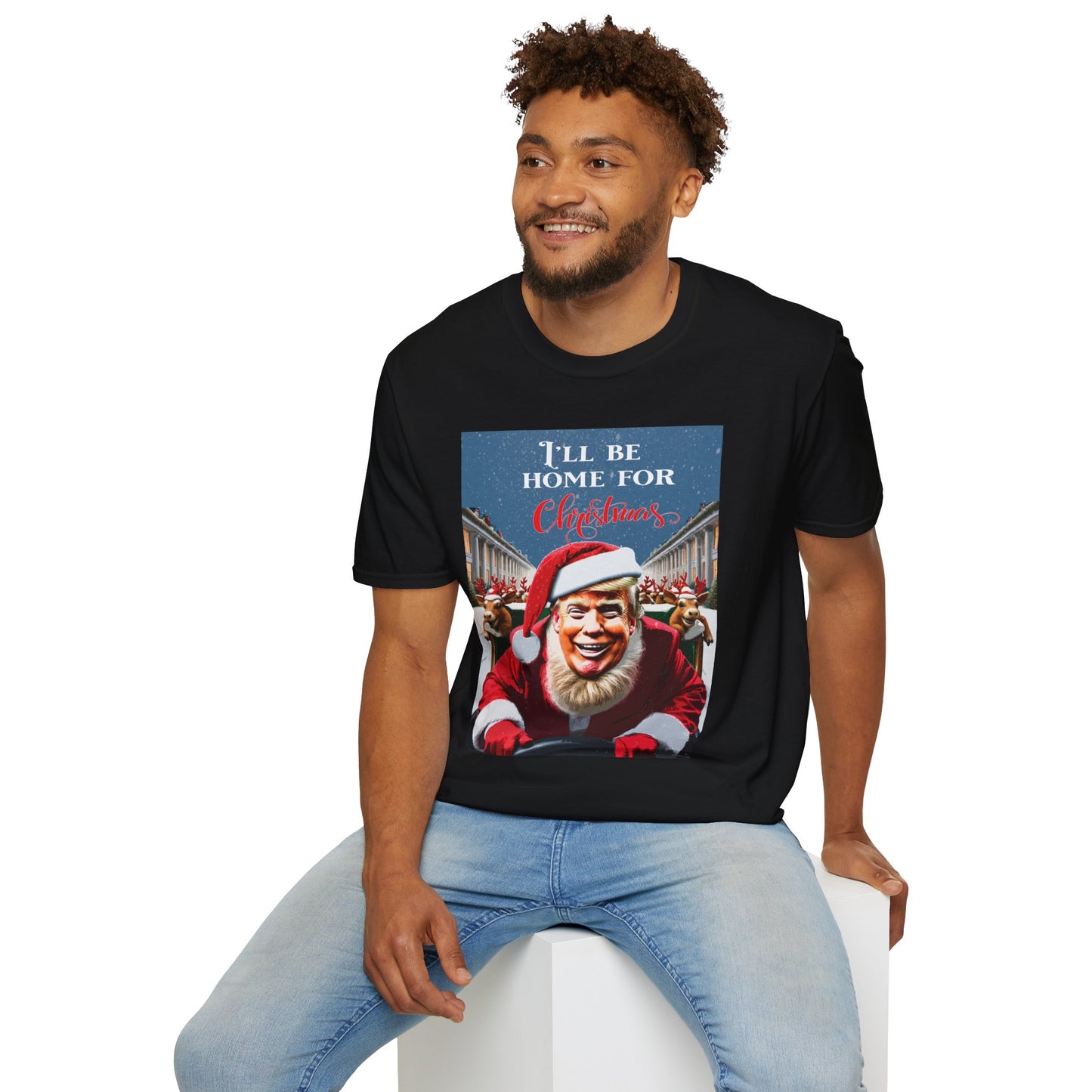 Trump 2024 'I'll Be Home for Christmas' Santa T-Shirt