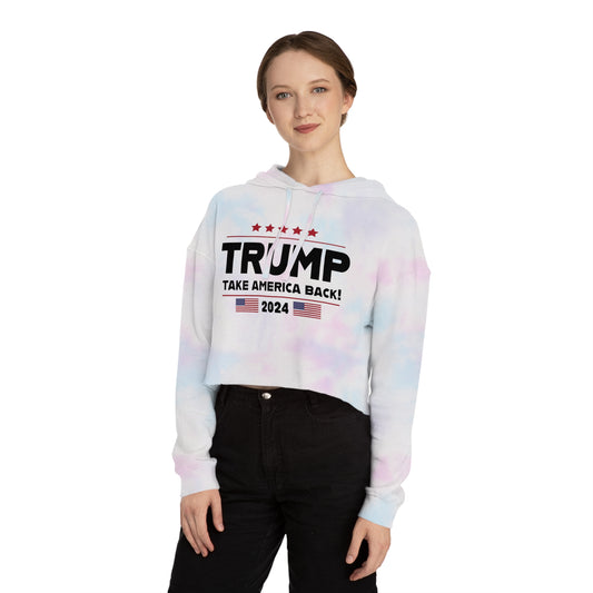 Trump Take America Back Women’s Light Cropped Hooded Sweatshirt