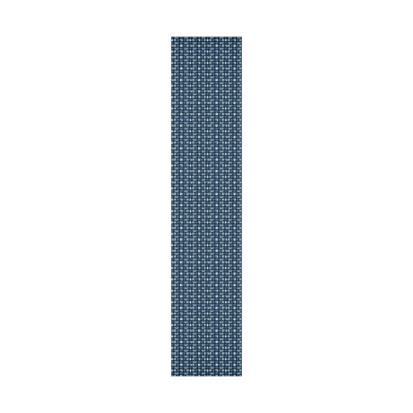 "Let It Snow"  Blue Plaid & Snowman Holiday Wrapping Paper Roll