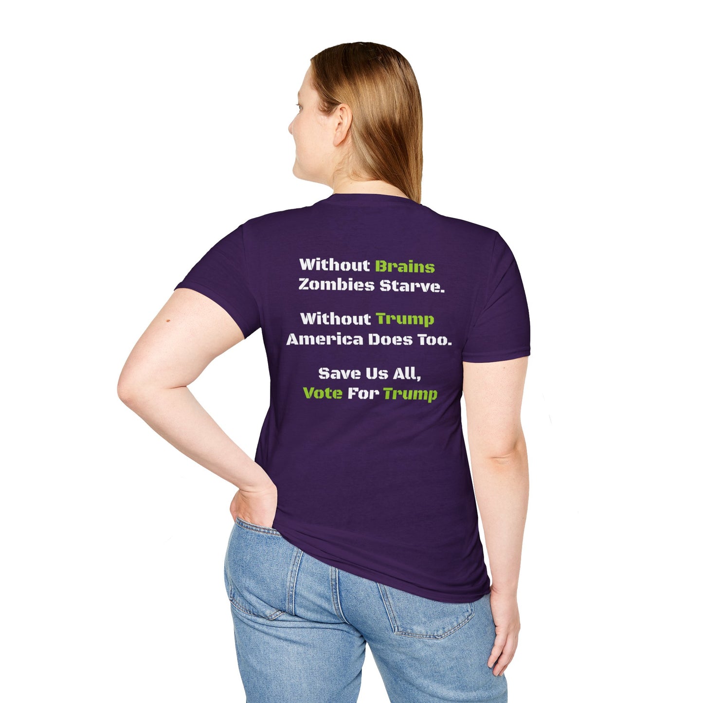 Save Zombies, Vote Trump – Halloween & Election Crossover Zombie Softstyle T-Shirt