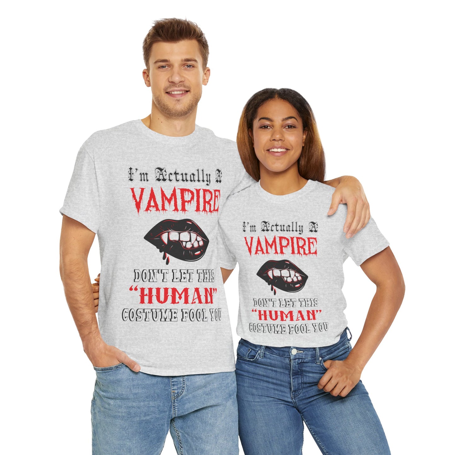 I'm Actually a Vampire Halloween Gildan T-Shirt | Funny Vampire Costume Tee