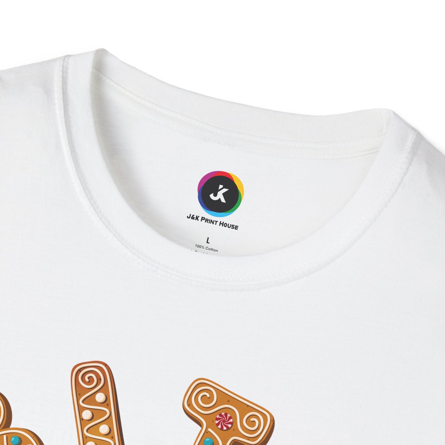 "Bite Me" Gingerbread Man Christmas Softstyle T-Shirt – Humorous Holiday Apparel