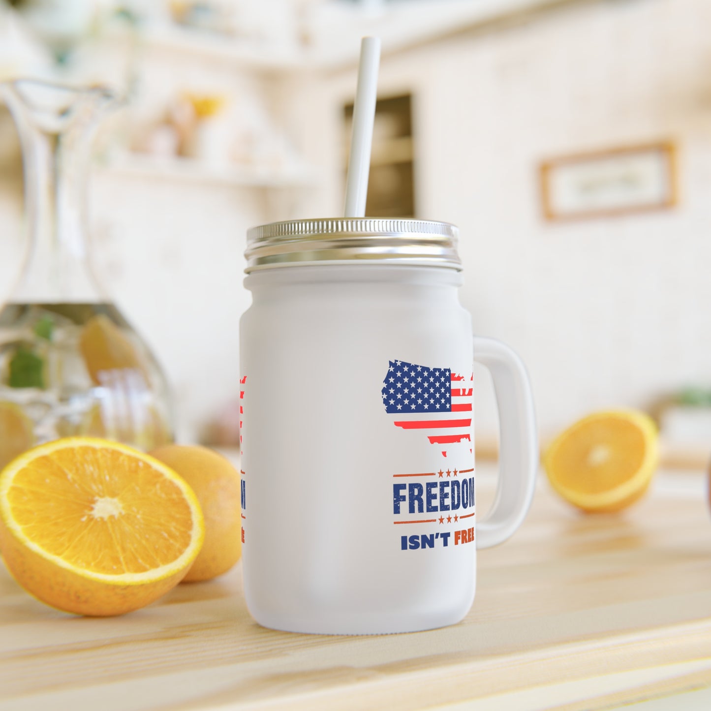 Freedom Isn't Free 12oz Mason Jar