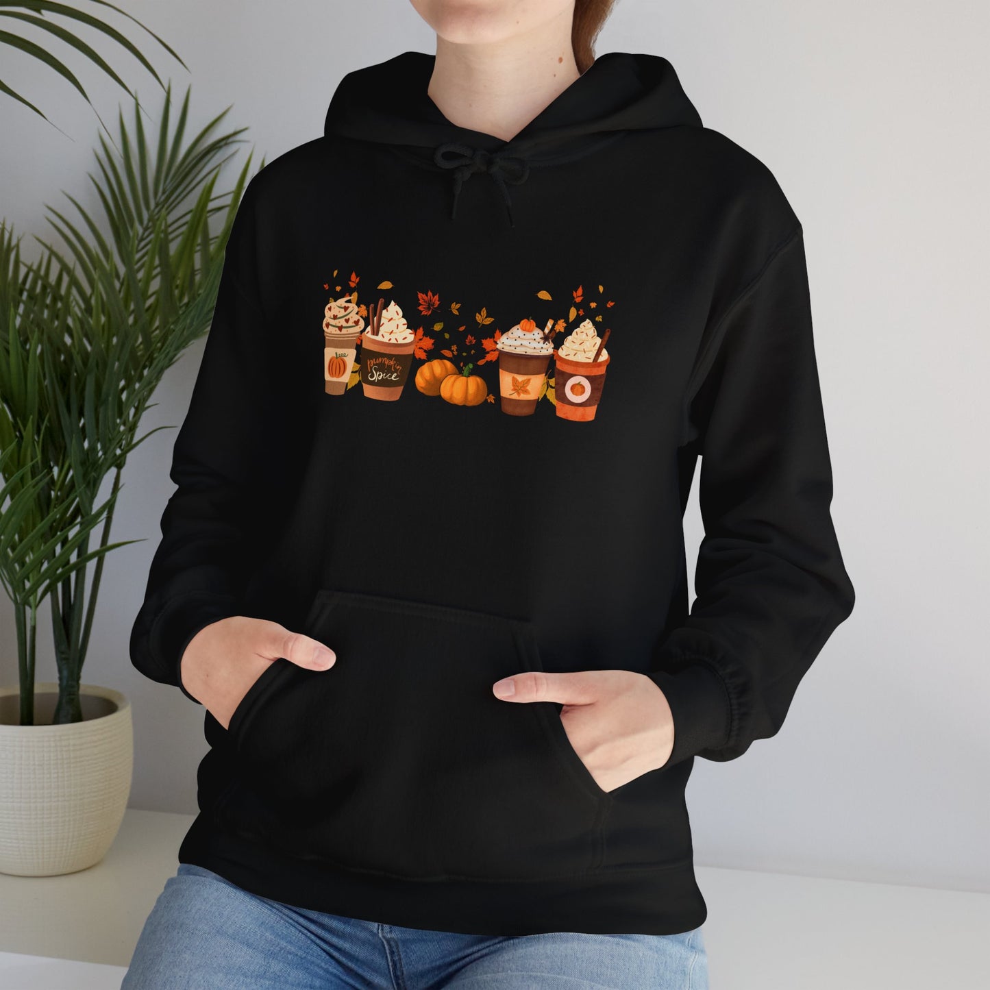 Fall Pumpkin Spice Latte Design Gildan Hoodie