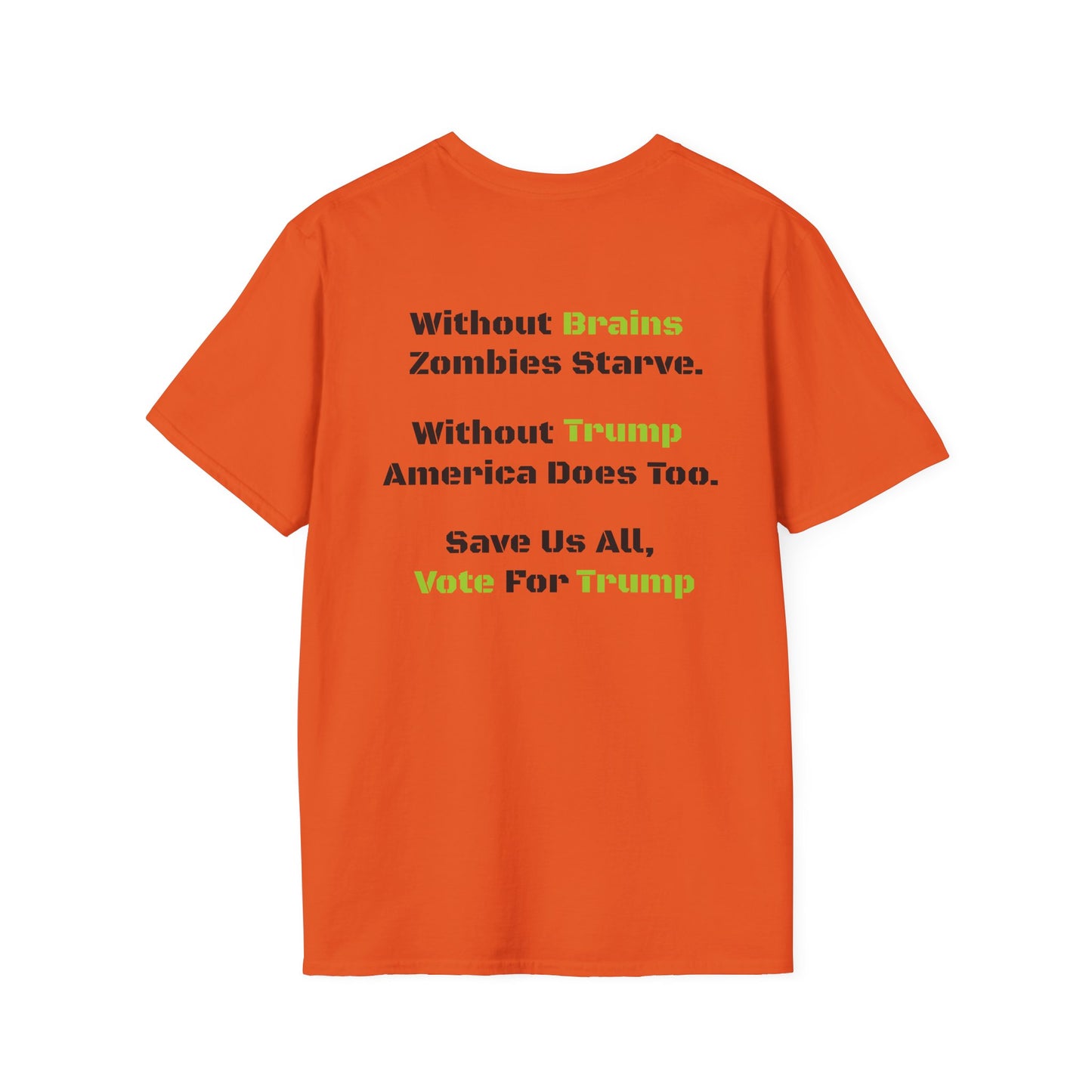 Save Zombies, Vote Trump – Halloween & Election Crossover Zombie Softstyle T-Shirt