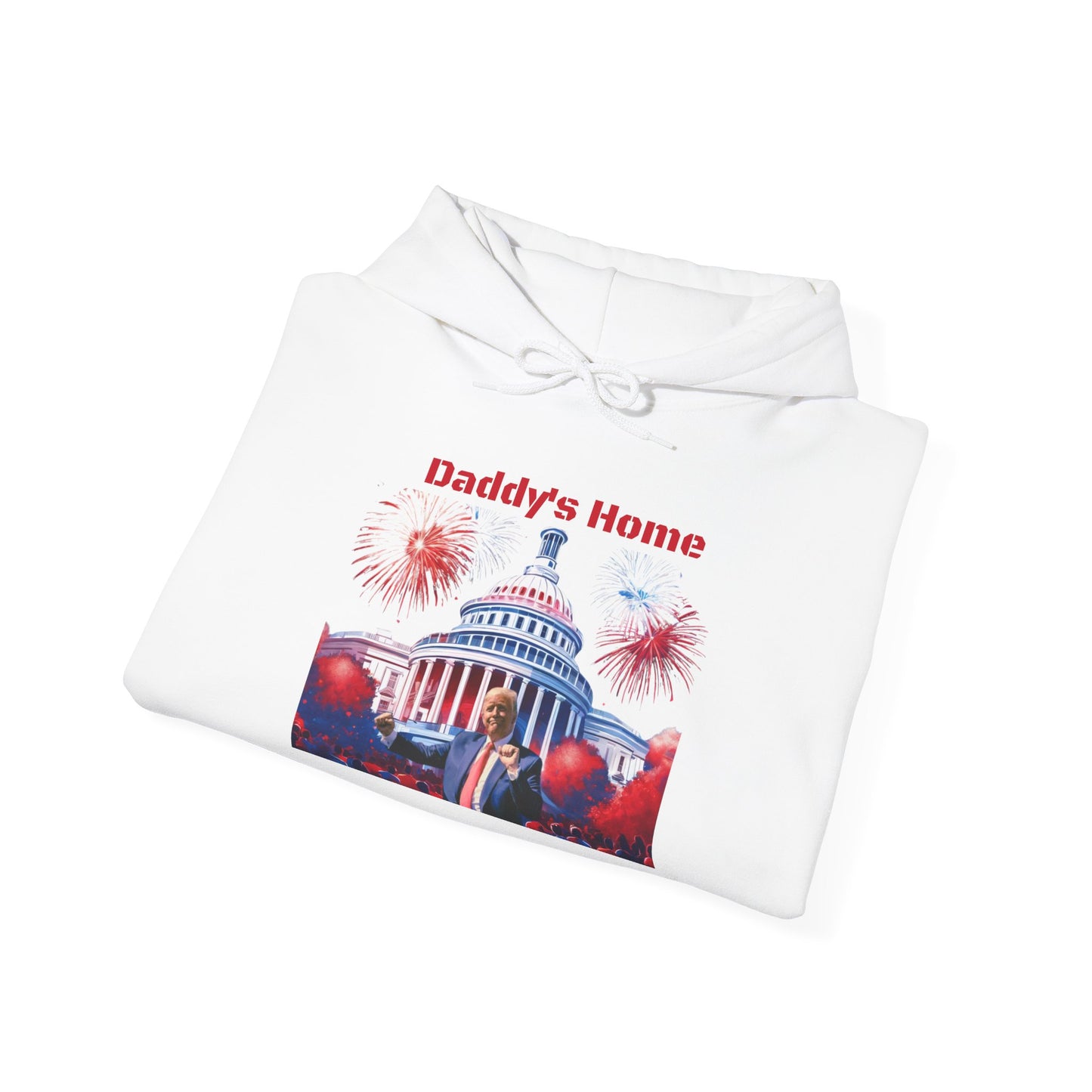 Trump 2024 – Daddy's Back White House Fireworks Design Hoodie