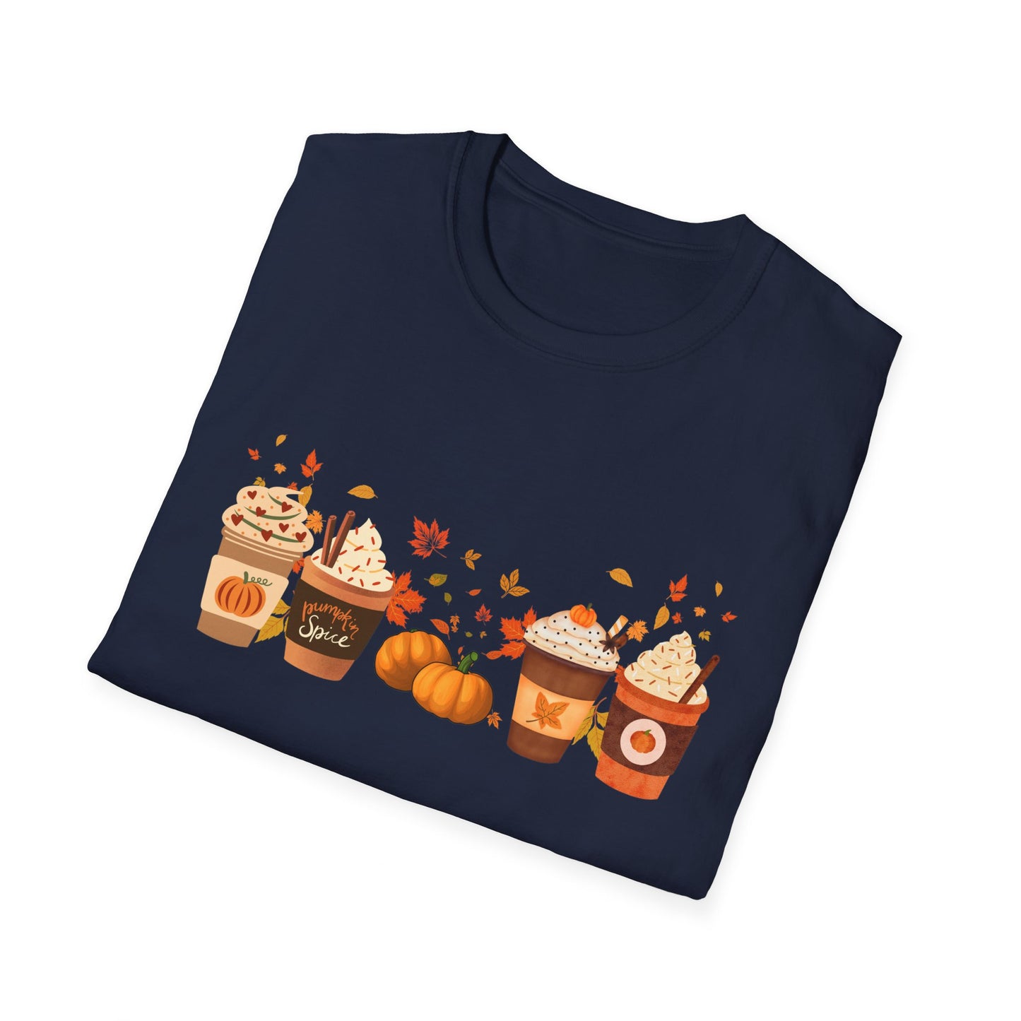 Fall Pumpkin Spice Latte Design Gildan Softstyle T-Shirt