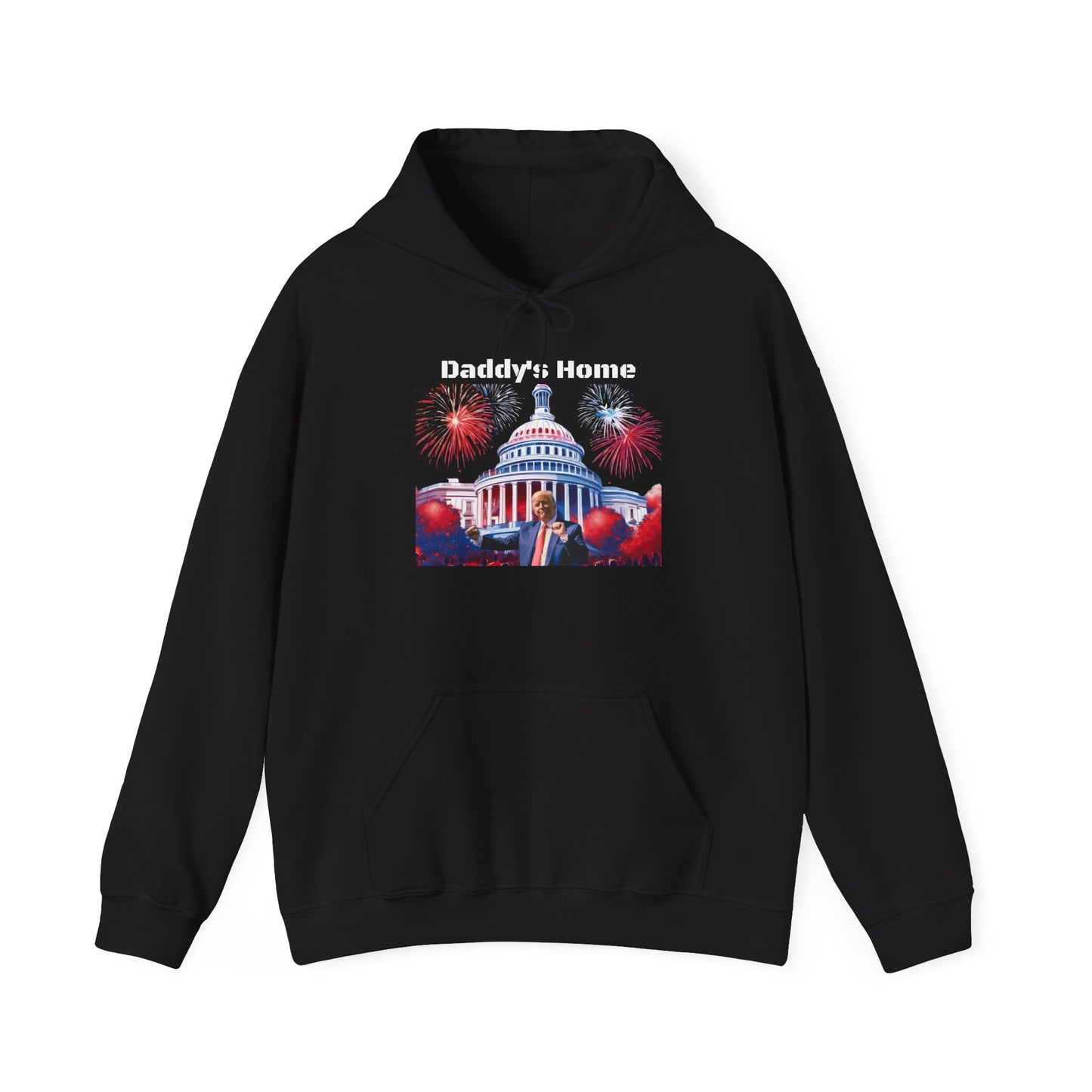 Trump 2024 – Daddy's Back White House Fireworks Design Hoodie