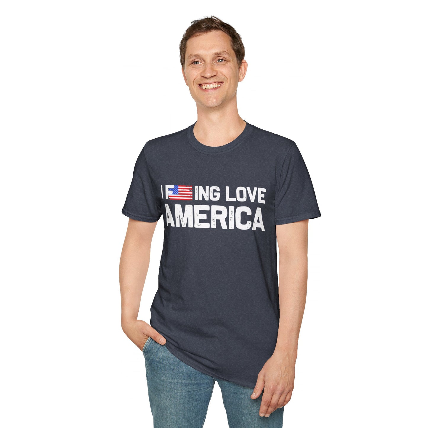 F***ing Love America - Premium Softstyle Dark T-Shirt