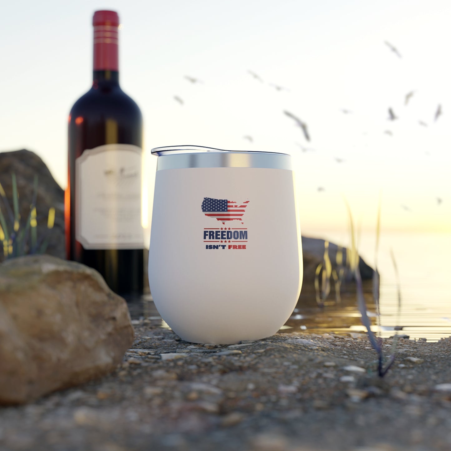 Freedom Isn't Free Copper Vacuum Insulated Wine Cup, 12oz