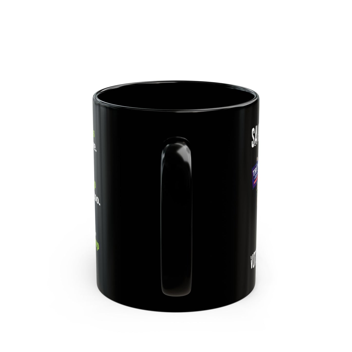 Save Zombies, Vote Trump – Halloween & Election Crossover Black Coffee Mug (11oz, 15oz)