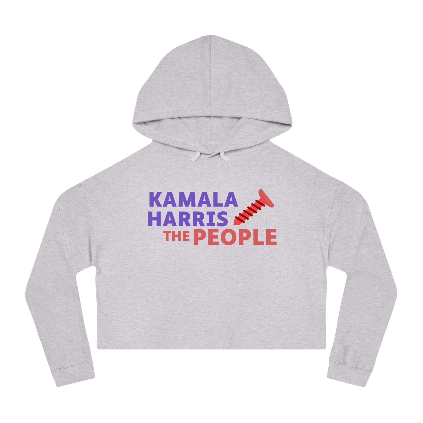 Kamala Harris "Screwing the People" Women’s Cropped Hooded Sweatshirt