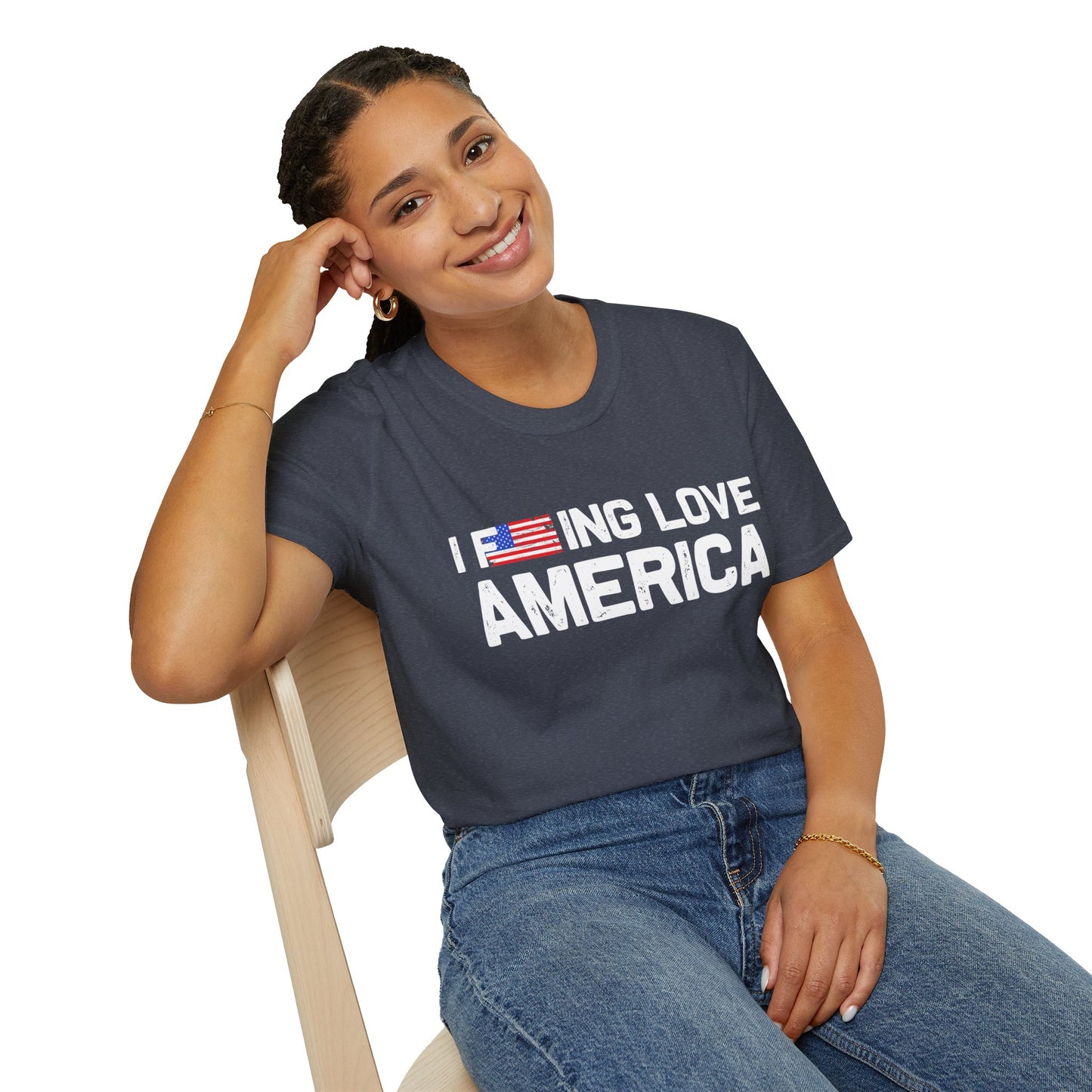 F***ing Love America - Premium Softstyle Dark T-Shirt