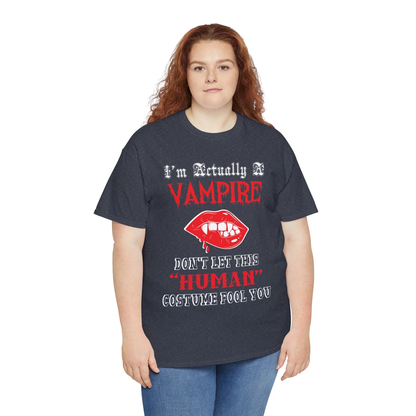I'm Actually a Vampire Halloween Gildan T-Shirt | Funny Vampire Costume Tee