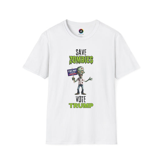 Save Zombies, Vote Trump – Halloween & Election Crossover Zombie Softstyle T-Shirt