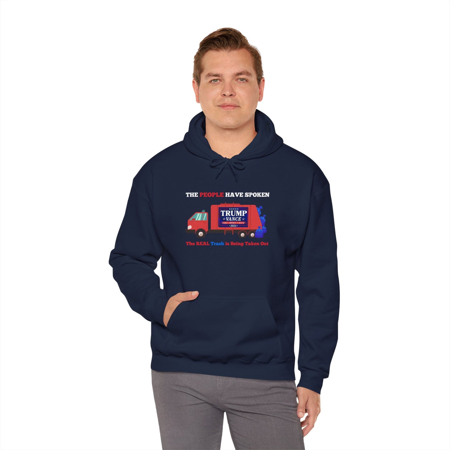 Trump 2024 Victory – The People Have Spoken Garbage Truck Design Hoodie