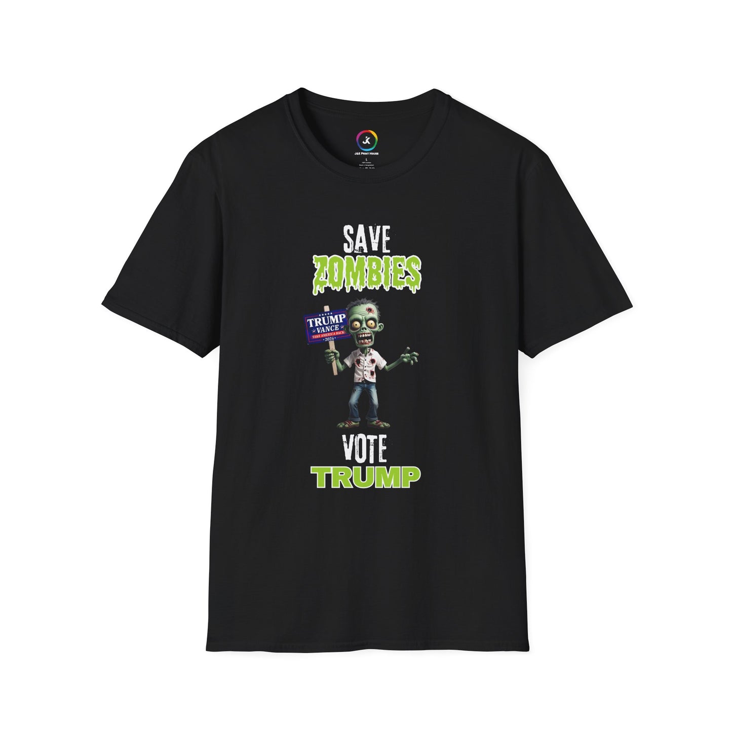 Save Zombies, Vote Trump – Halloween & Election Crossover Zombie Softstyle T-Shirt
