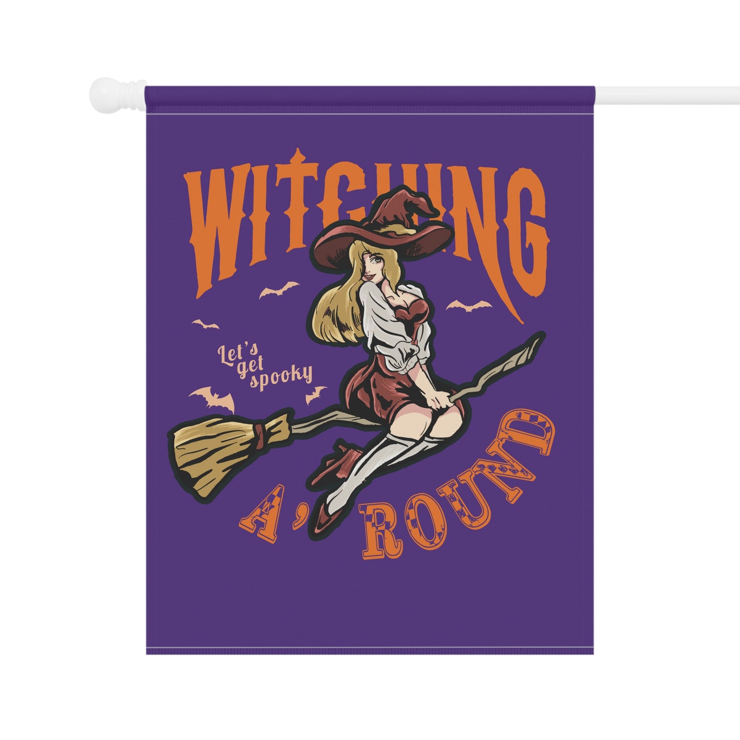 Purple Witching A'Round Halloween Banner | Outdoor Halloween Flag