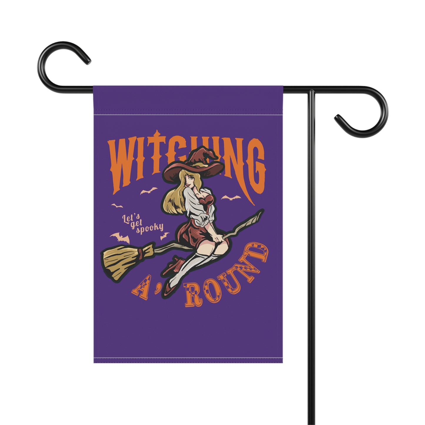Purple Witching A'Round Halloween Banner | Outdoor Halloween Flag