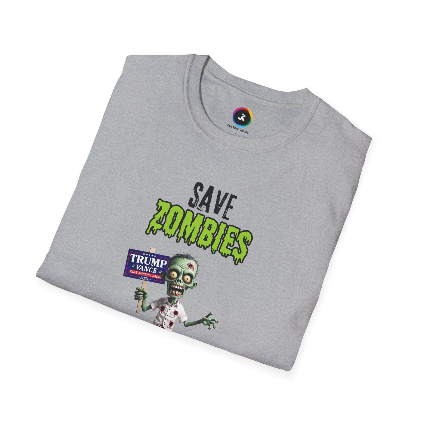 Save Zombies, Vote Trump – Halloween & Election Crossover Zombie Softstyle T-Shirt