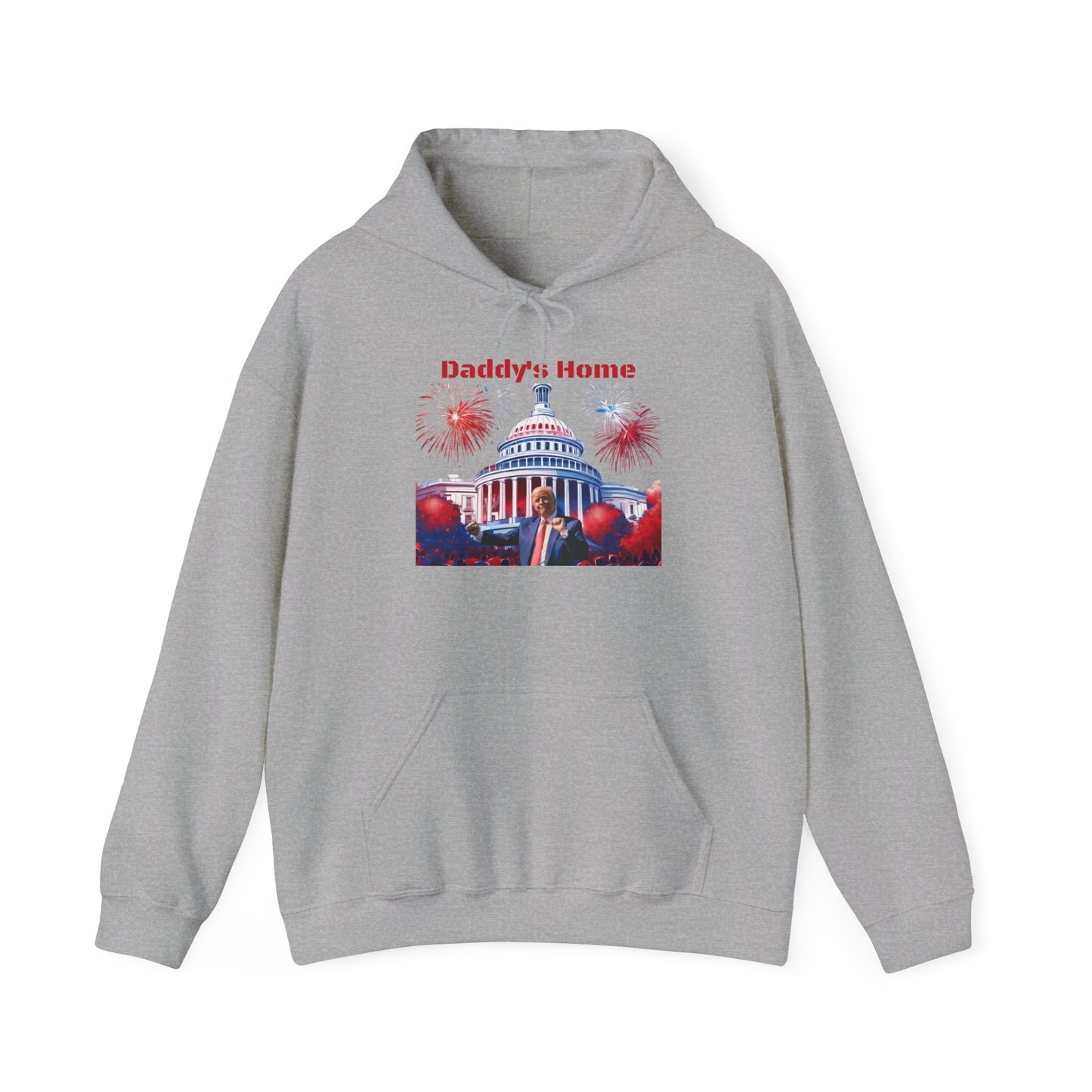 Trump 2024 – Daddy's Back White House Fireworks Design Hoodie