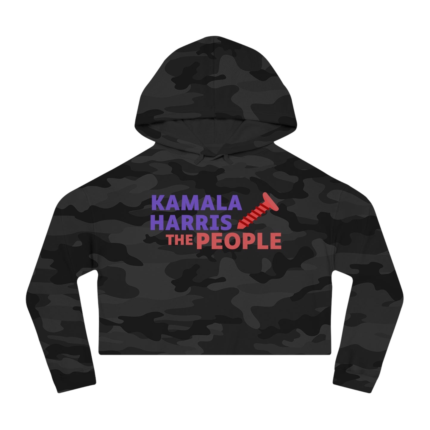 Kamala Harris "Screwing the People" Women’s Cropped Hooded Sweatshirt