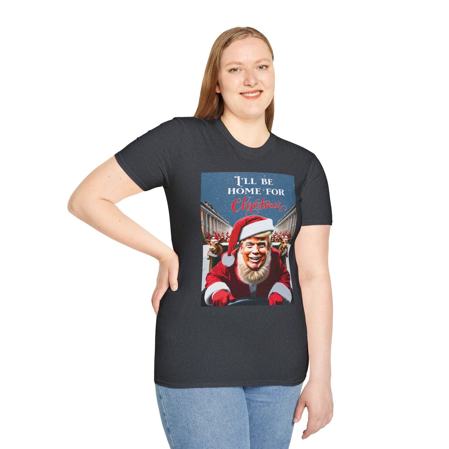 Trump 2024 'I'll Be Home for Christmas' Santa T-Shirt