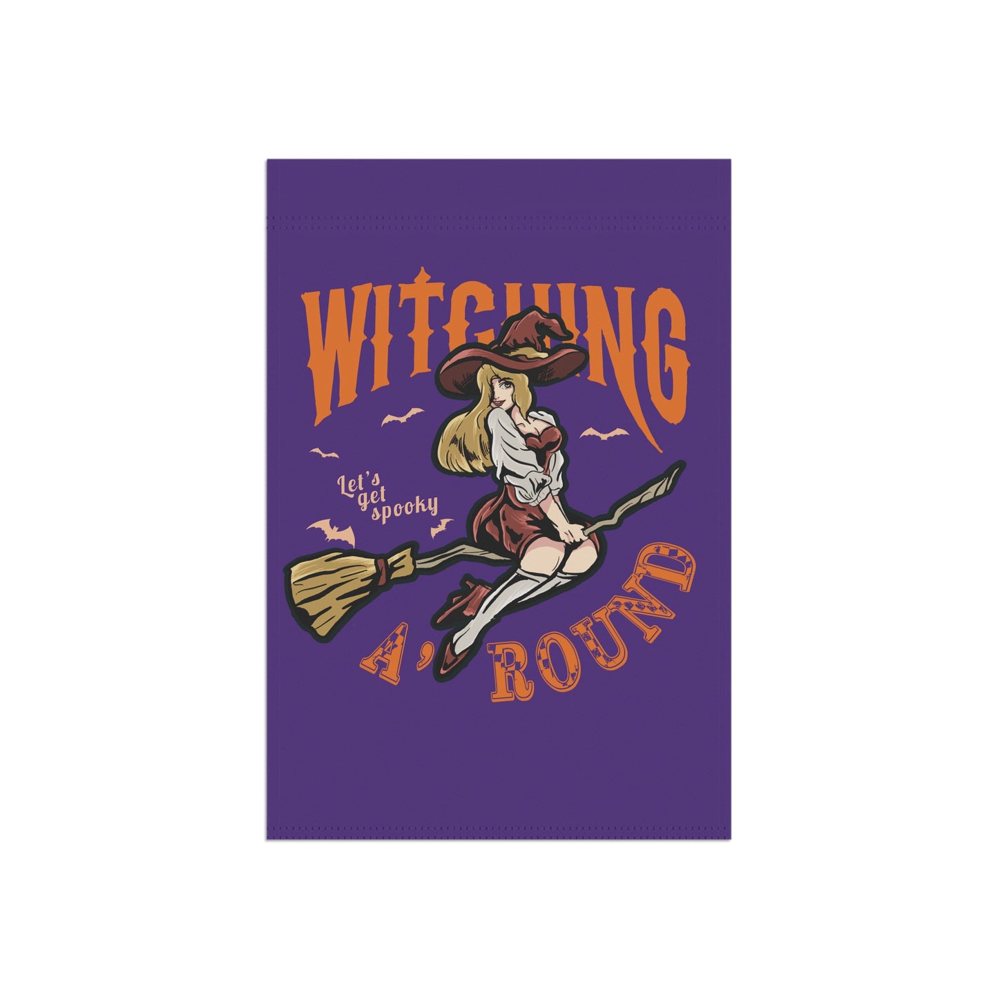 Purple Witching A'Round Halloween Banner | Outdoor Halloween Flag