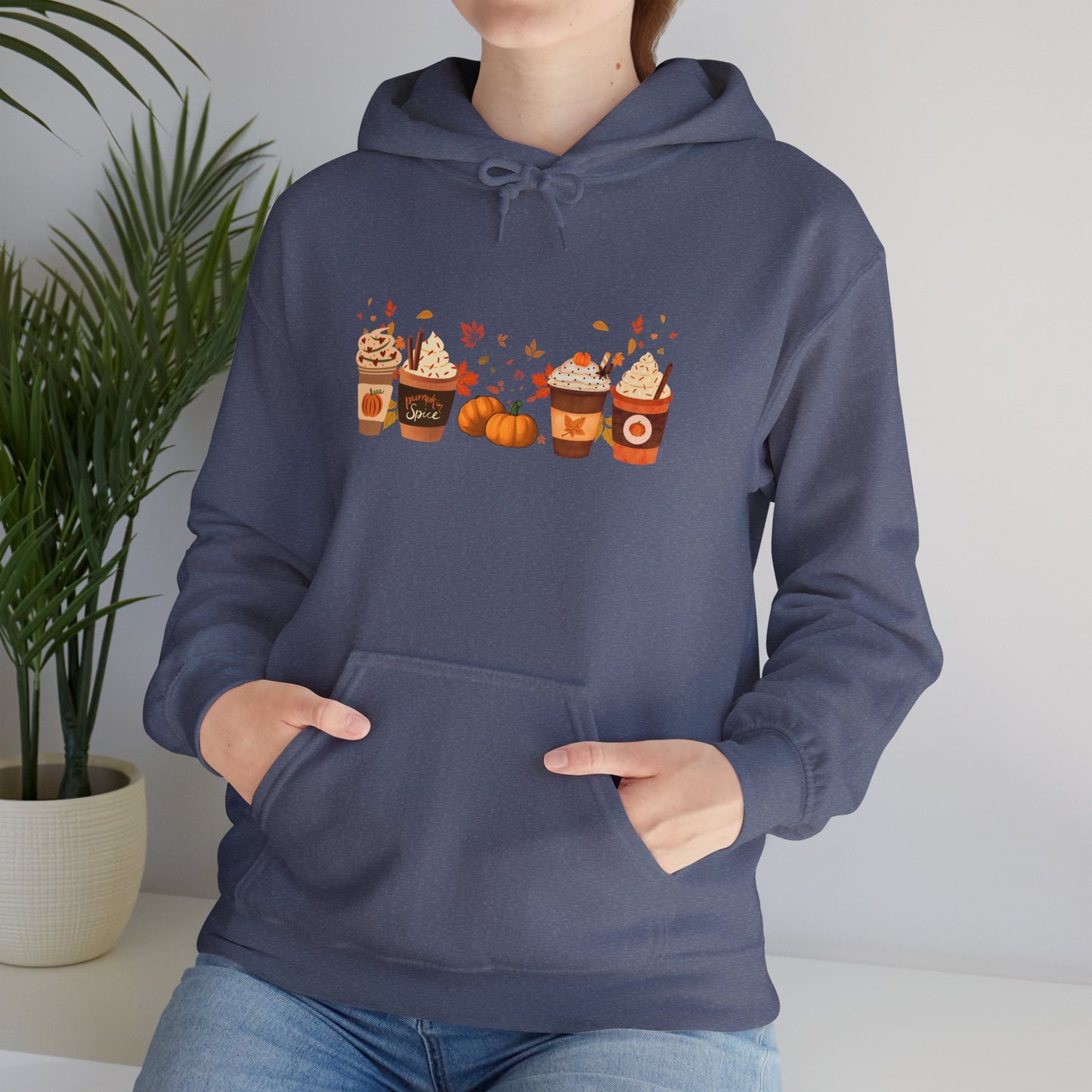 Fall Pumpkin Spice Latte Design Gildan Hoodie