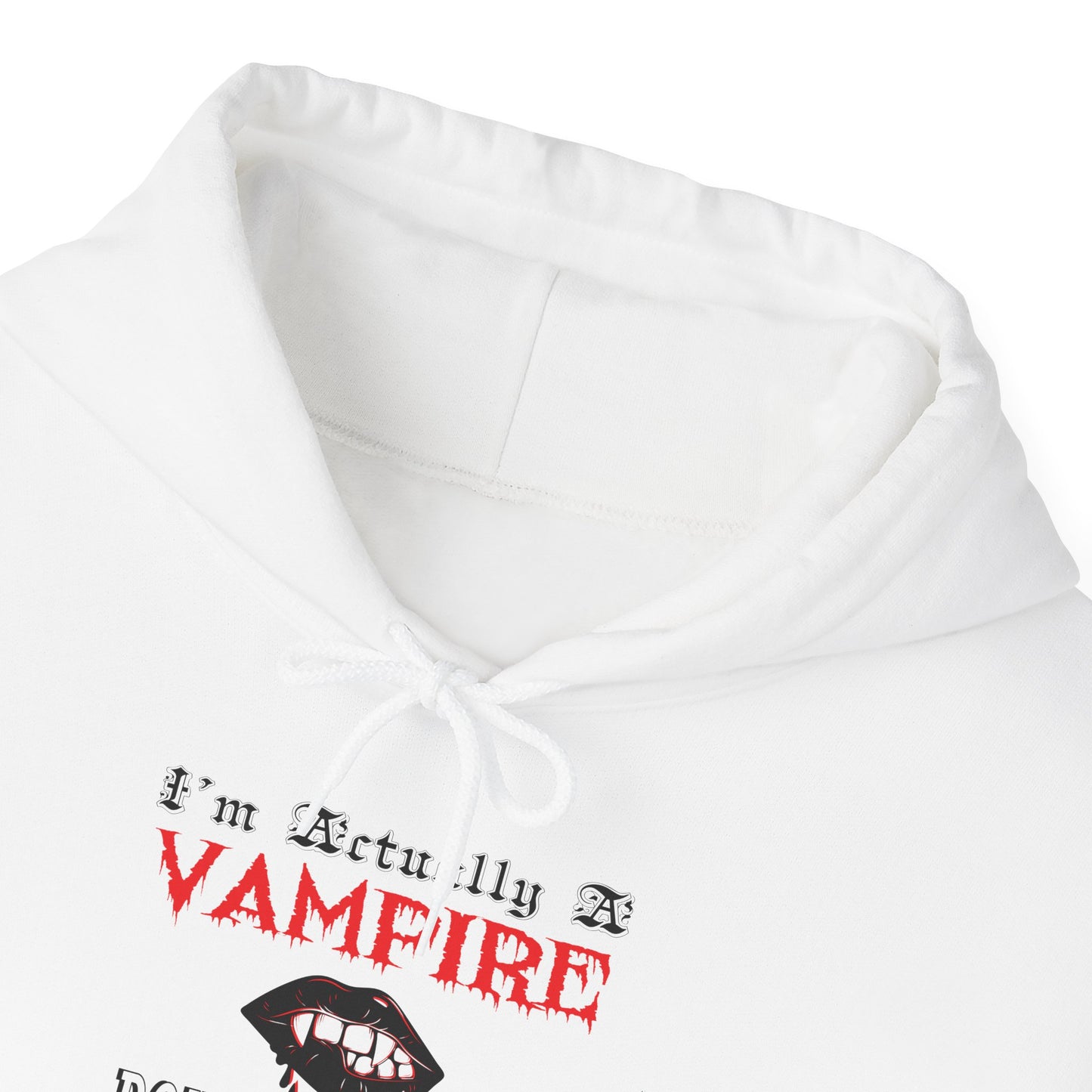 I'm Actually a Vampire Halloween Gildan Hoodie | Funny Vampire Costume Sweatshirt